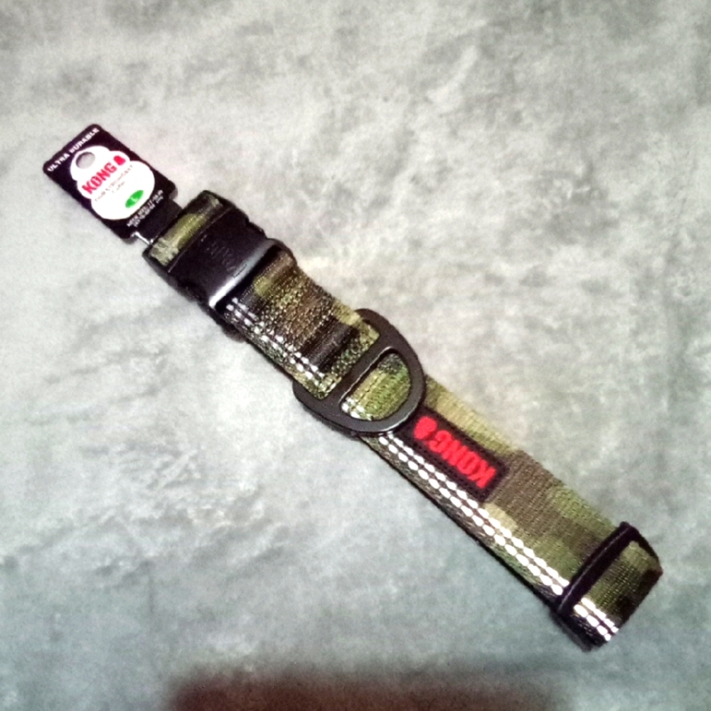 🐶 KONG L Camo Green Dog Collar Pet Pets Leash Harness Dogs Durable Strong NWT